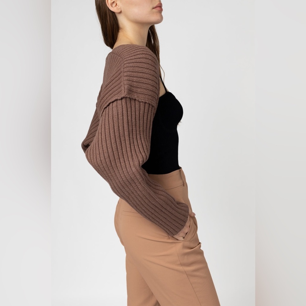 Elegant Brown Women's shrug Cardigan
